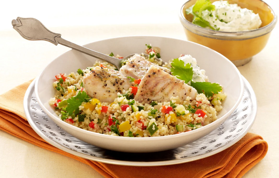 Mediterraner Kabeljau-Couscous