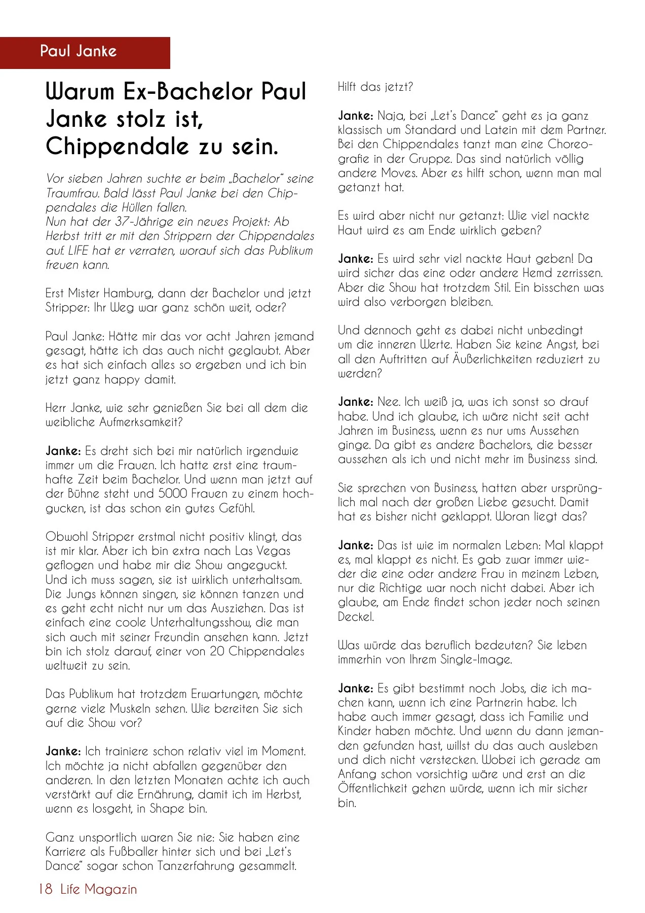 Paul Janke und die Chippendales