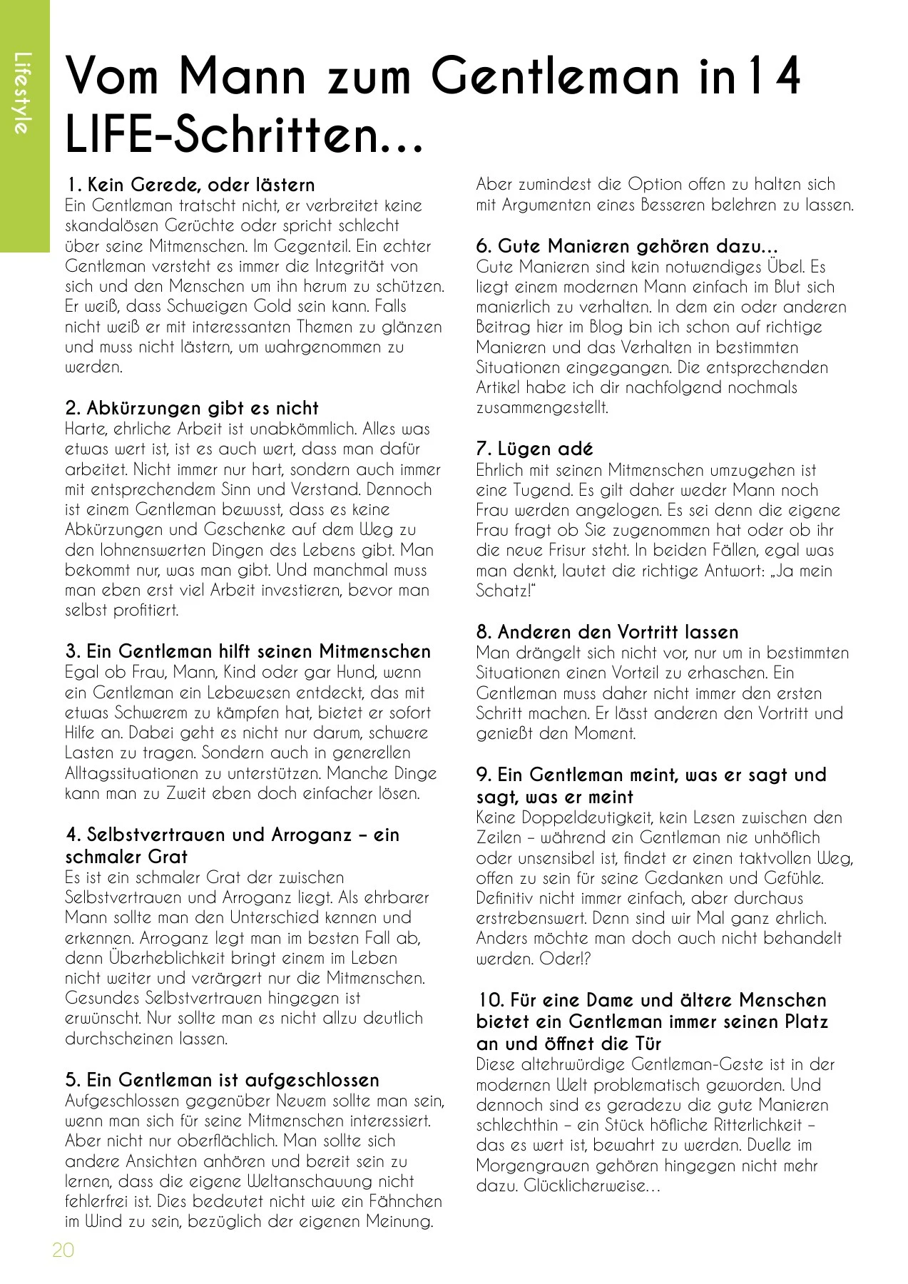 Vom Mann zum Gentleman